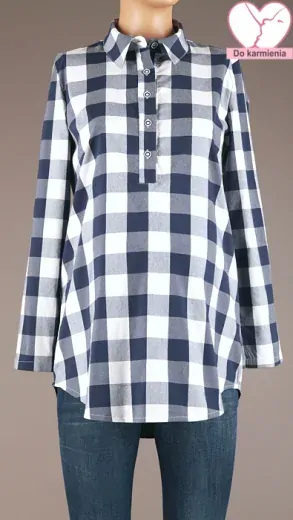 Těhotenská a kojicí košile BRANCO KOSTKA