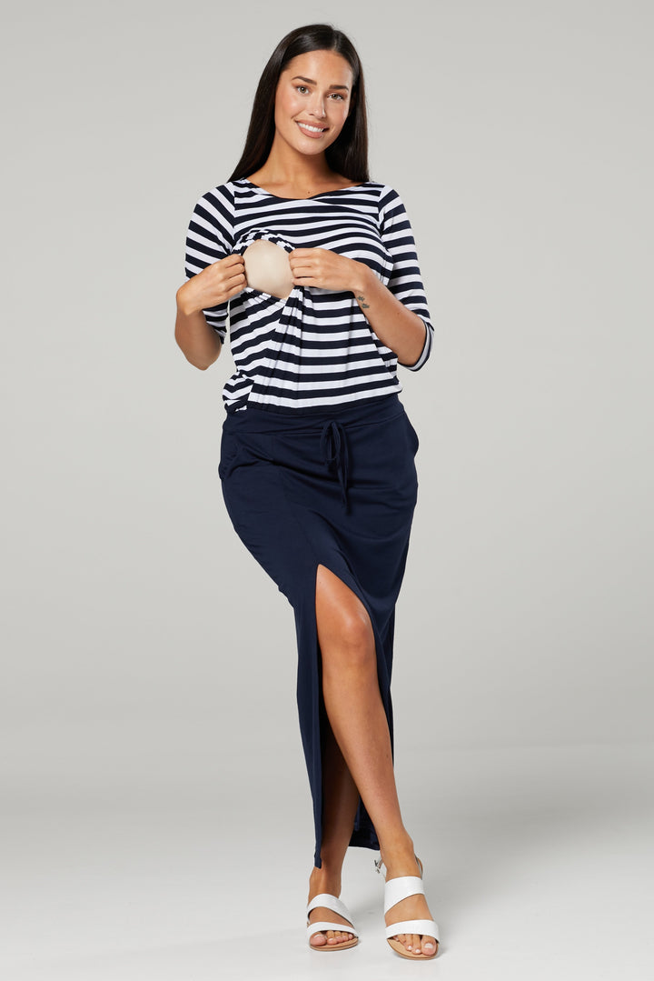 Těhotenské dlouhé šaty MEGAN