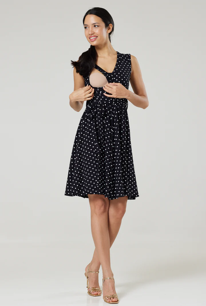 Těhotenské a kojicí šaty BLACK DOTS