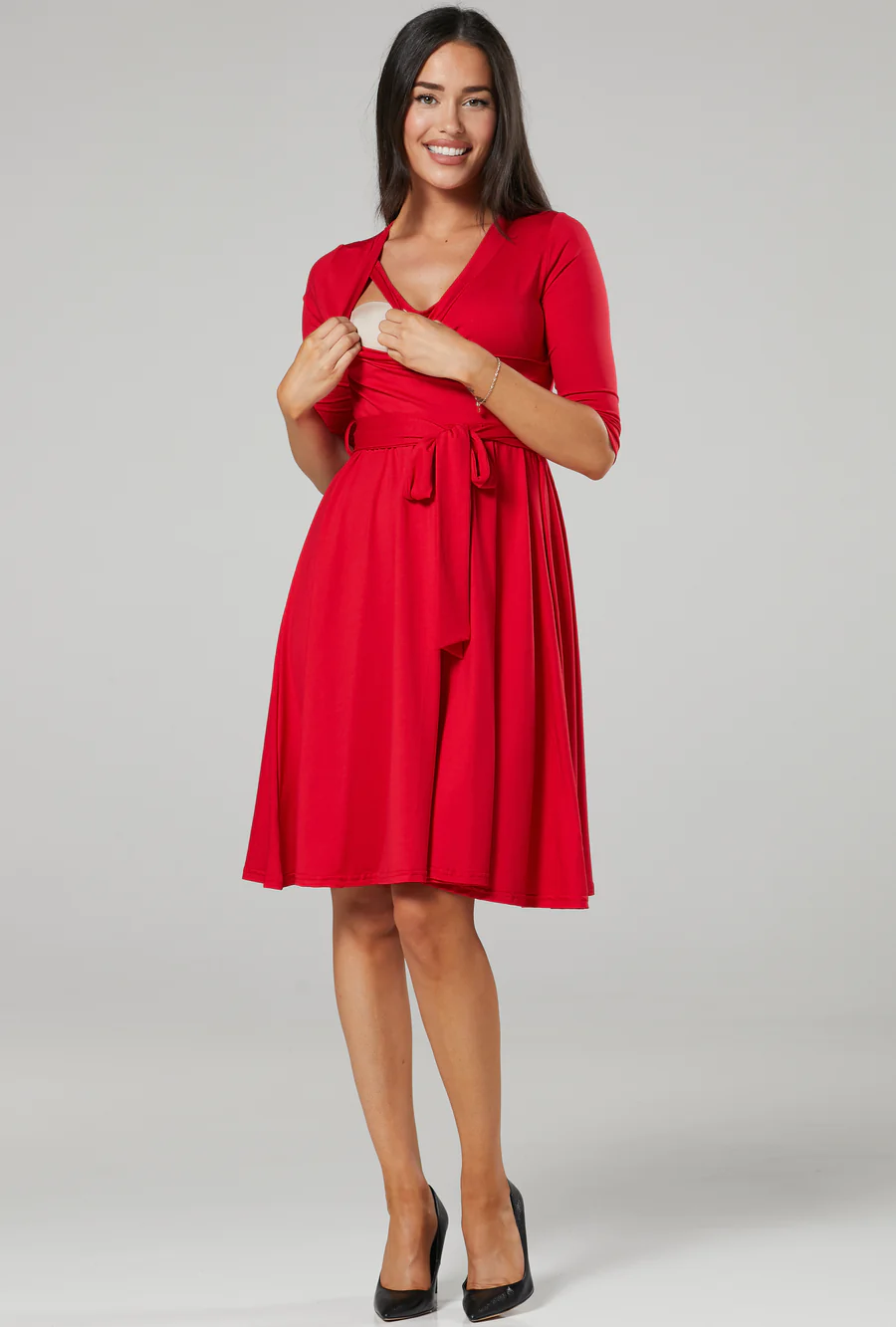 Těhotenské a kojicí šaty MERRY RED