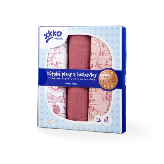 Látkové pleny XKKO ORGANIC, safari růžové