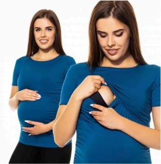 Těhotenské a kojicí triko PETROL