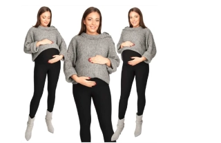 Teplé těhotenské legíny MICROFLEECE